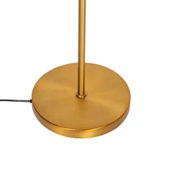 QAZQA Stehleuchte aus Bronze mit weißem Faltenschirm und verstellbarem Arm – Ladas Deluxe