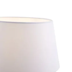 QAZQA Stehleuchte aus Bronze mit weißem Schirm und verstellbarer Leselampe – Ladas