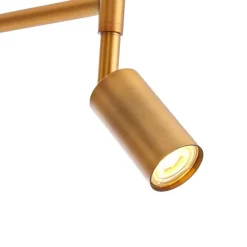 QAZQA Stehleuchte aus Bronze mit weißem Schirm und verstellbarer Leselampe – Ladas