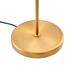 QAZQA Stehleuchte aus Bronze mit weißem Schirm und verstellbarer Leselampe – Ladas