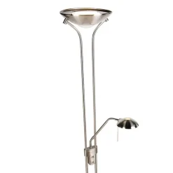 QAZQA Stehleuchte aus Stahl mit Leseleuchte inkl. LED und Dimmer - Diva 2