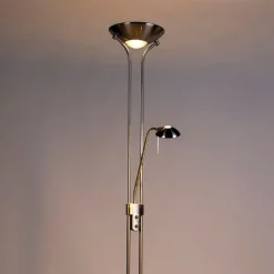 QAZQA Stehleuchte aus Stahl mit Leseleuchte inkl. LED und Dimmer - Diva 2