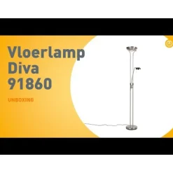 QAZQA Stehleuchte aus Stahl mit Leseleuchte inkl. LED und Dimmer - Diva 2