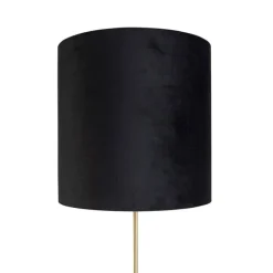 QAZQA Stehleuchte gold / messing mit veloursschirm schwarz 40/40 cm - Parte