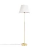 QAZQA Stehleuchte gold / messing mit plissiertem Schirm creme 45 cm - Parte