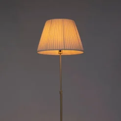 QAZQA Stehleuchte gold / messing mit plissiertem Schirm creme 45 cm - Parte