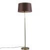 QAZQA Stehleuchte gold / messing mit Schirm braun verstellbar 45 cm - Parte