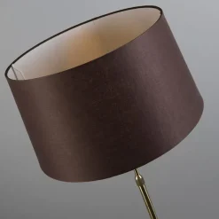 QAZQA Stehleuchte gold / messing mit Schirm braun verstellbar 45 cm - Parte