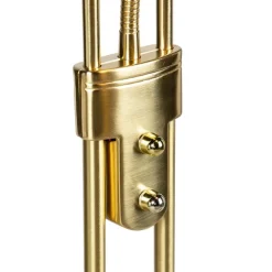QAZQA Stehleuchte gold mit Leseleuchte inkl. LED und Dimmer - Diva 2