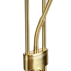 QAZQA Stehleuchte gold mit Leseleuchte inkl. LED und Dimmer - Diva 2