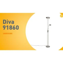 QAZQA Stehleuchte gold mit Leseleuchte inkl. LED und Dimmer - Diva 2