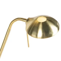 QAZQA Stehleuchte gold mit Leseleuchte inkl. LED und Dimmer - Diva 2