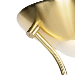 QAZQA Stehleuchte gold mit Leseleuchte inkl. LED und Dimmer - Diva 2