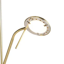 QAZQA Stehleuchte gold mit Leseleuchte inkl. LED und Dimmer - Diva 2