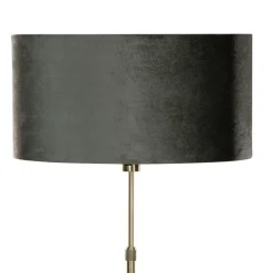 QAZQA Stehleuchte Gold mit ovalem Samtschirm Grün 50cm - Parte