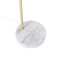 QAZQA Stehleuchte Gold mit Schirm hellbraun 50 cm verstellbar - Herausgeber