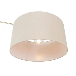 QAZQA Stehleuchte Gold mit Schirm hellbraun 50 cm verstellbar - Herausgeber