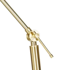 QAZQA Stehleuchte Gold mit Schirm hellbraun 50 cm verstellbar - Herausgeber