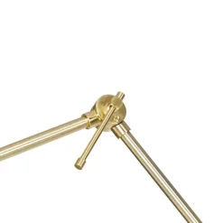 QAZQA Stehleuchte Gold mit Schirm hellbraun 50 cm verstellbar - Herausgeber
