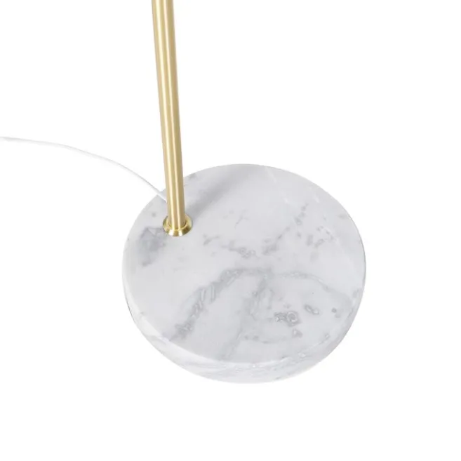 QAZQA Stehleuchte Gold mit Schirm hellgrau 50 cm verstellbar - Herausgeber