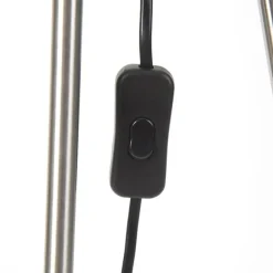 QAZQA Stehleuchte im Landhausstil Stahl mit Weiß - Feather