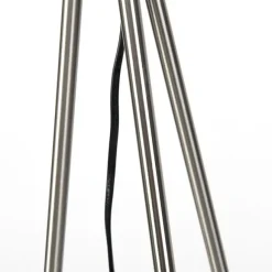 QAZQA Stehleuchte im Landhausstil Stahl mit Weiß - Feather