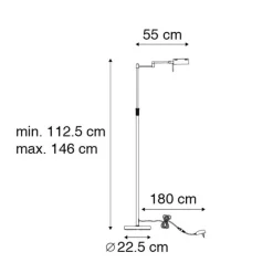 QAZQA Stehleuchte Messing inkl. LED mit Touchdimmer - Notia