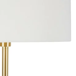 QAZQA Stehleuchte Messing mit Schirm weiß 50 cm - Simplo