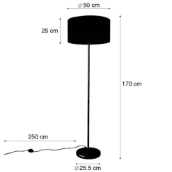 QAZQA Stehleuchte Messing mit Schirm weiß 50 cm - Simplo