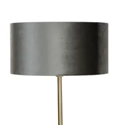 QAZQA Stehleuchte Messing mit Samt-Schirm Grün 50cm - Simplo