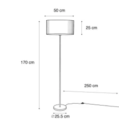 QAZQA Stehleuchte Messing mit Samt-Schirm Grün 50cm - Simplo