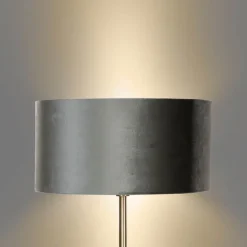 QAZQA Stehleuchte Messing mit Samt-Schirm Grün 50cm - Simplo