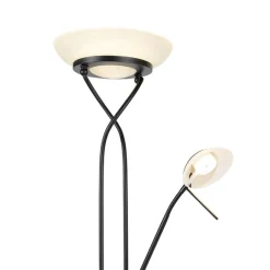 QAZQA Stehleuchte schwarz inkl. LED und Dimmer mit Leselampe dim to warm - Empoli