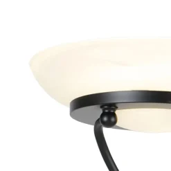 QAZQA Stehleuchte schwarz inkl. LED und Dimmer mit Leselampe dim to warm - Empoli