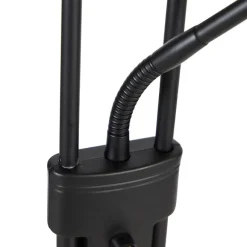 QAZQA Stehleuchte schwarz inkl. LED und Dimmer mit Leselampe dim to warm - Empoli