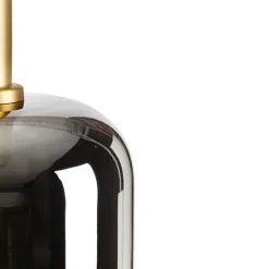 QAZQA Stehleuchte schwarz mit Gold und Rauchglas inkl. PUCC - Zuzanna