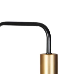 QAZQA Stehleuchte schwarz mit Gold und Rauchglas inkl. PUCC - Zuzanna