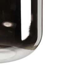 QAZQA Stehleuchte schwarz mit Gold und Rauchglas inkl. PUCC - Zuzanna