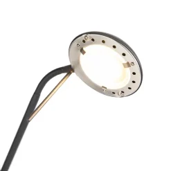 QAZQA Stehleuchte schwarz mit Leseleuchte inkl. LED und Dimmer - Diva 2