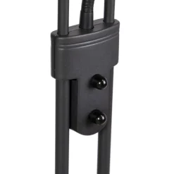 QAZQA Stehleuchte schwarz mit Leseleuchte inkl. LED und Dimmer - Diva 2