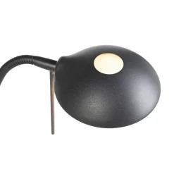 QAZQA Stehleuchte schwarz mit Leseleuchte inkl. LED und Dimmer - Diva 2