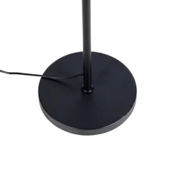 QAZQA Stehleuchte schwarz mit plissiertem Schirm creme 45 cm verstellbar - Parte