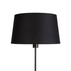 QAZQA Stehleuchte schwarz mit schwarzem Schirm 35 cm verstellbar - Parte