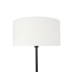 QAZQA Stehleuchte schwarz mit Schirm weiß 50 cm - Simplo