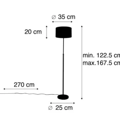QAZQA Stehleuchte schwarz mit Veloursschirm Blüten 35 cm - Parte