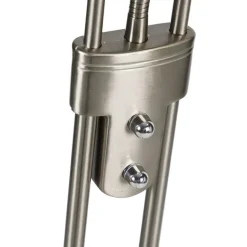 QAZQA Stehleuchte Stahl mit Leselampe inkl. LED und Dimmer - Diva