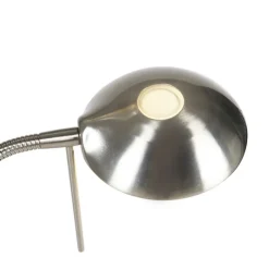 QAZQA Stehleuchte Stahl mit Leselampe inkl. LED und Dimmer - Diva