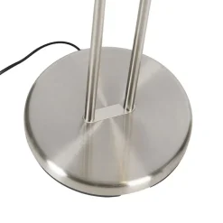 QAZQA Stehleuchte Stahl mit Leselampe inkl. LED und Dimmer - Diva