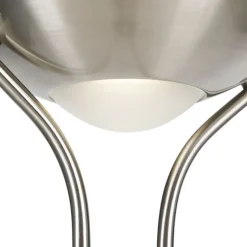 QAZQA Stehleuchte Stahl mit Leselampe inkl. LED und Dimmer - Diva