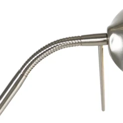 QAZQA Stehleuchte Stahl mit Leselampe inkl. LED und Dimmer - Diva